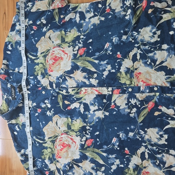 Lauren Ralph Lauren Relaxed Fit Floral Buttom Up Short-Sleeve Shirt Size XL - Picture 13 of 13